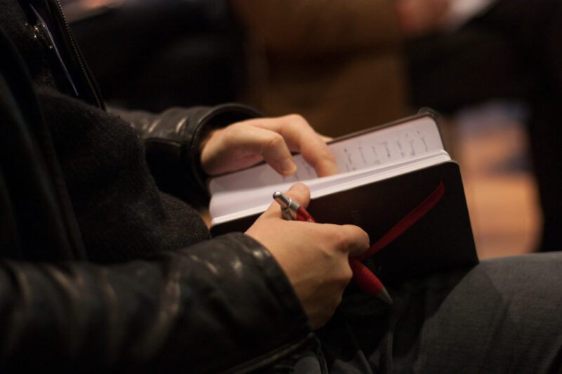 écrire notes carnet