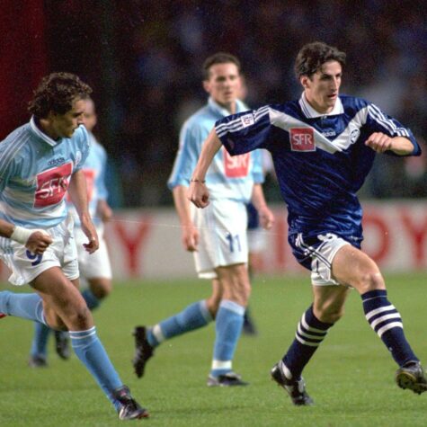 Contre Bordeaux, lors de la victoire en Coupe de la Ligue 1997