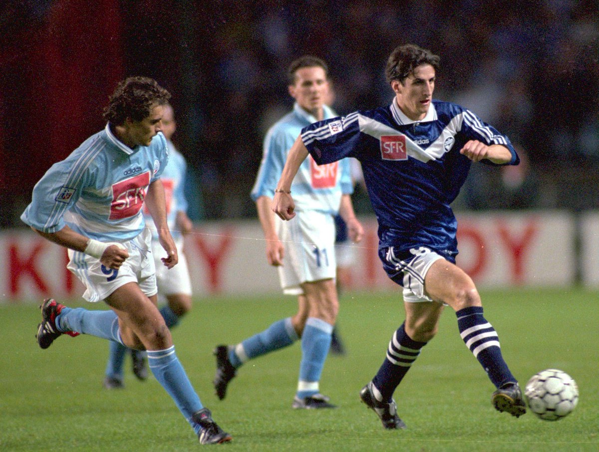 Contre Bordeaux, lors de la victoire en Coupe de la Ligue 1997