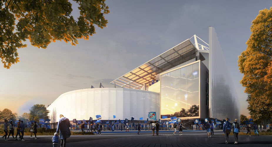 EXTENSION RESTRUCTURATION DU STADE DE LA MEINAU_VUE SUD-OUEST©POPULOUS & REY DE CRECY_LUXIGON