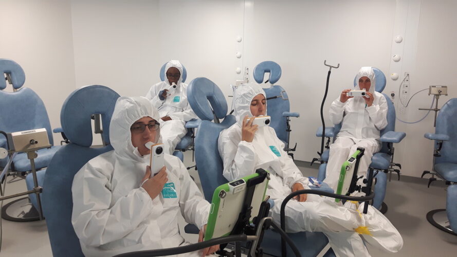 Patients soufflant spiromètre
