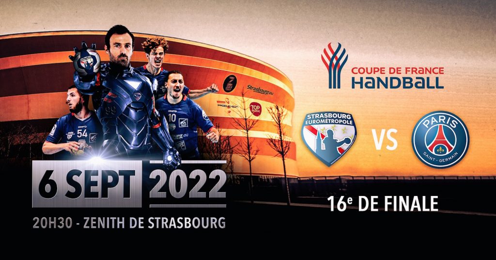 Affiche promo Strasbourg-Paris coupe de france handball