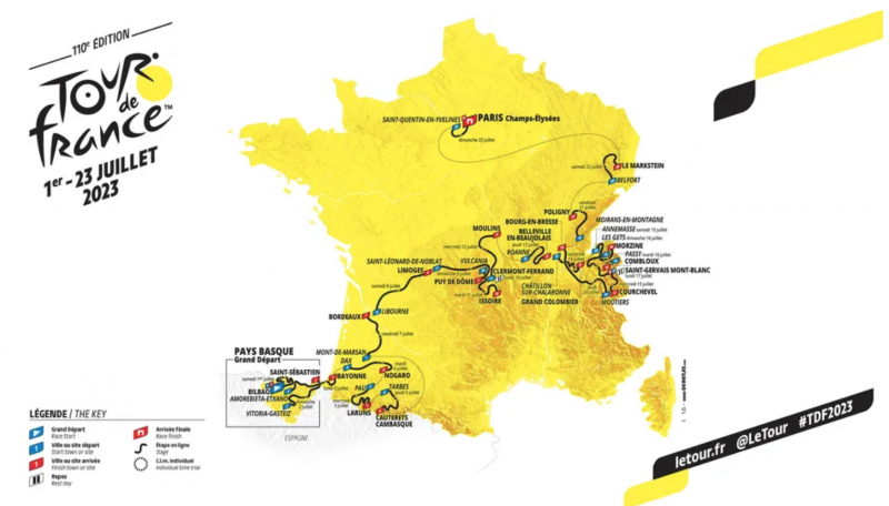 Parcours tour de France 2023