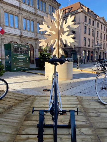 Vélo illuminations place Gutenberg Noël