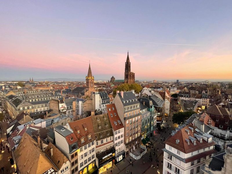 Strasbourg nacelle nacel + hauteur panorama cathédrale toits