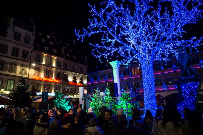 Arbre Bleu + illuminations + noël + les Vitrines de Strasbourg