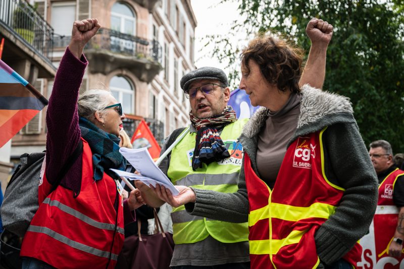 Rentrée sociale manifestation Strasbourg retraites gouvernement Barnier