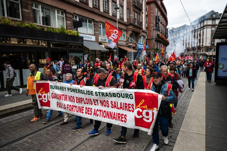 Rentrée sociale manifestation Strasbourg retraites gouvernement Barnier