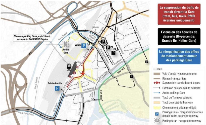 schéma circulation secteur gare tram nord