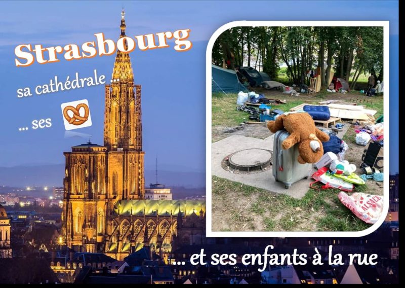 Enfants à la rue cartes postales SDF Sans-abris
