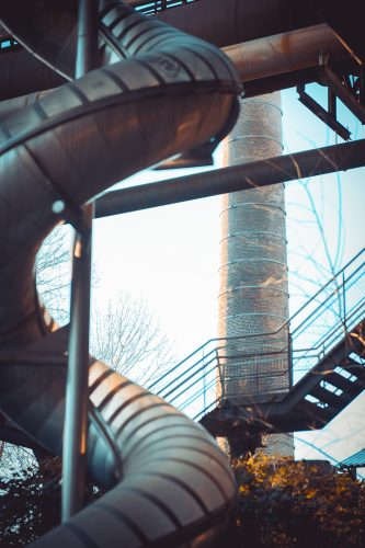 Usine sidérurgique de Völklingen – Weltkulturerbe Völklinger Hütte – Allemagne – toboggan, cheminée