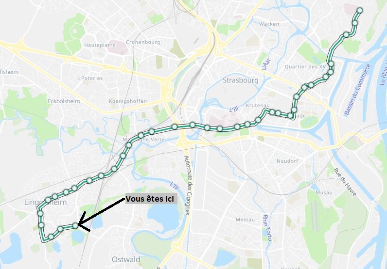 Bus C1 itinéraire carte
