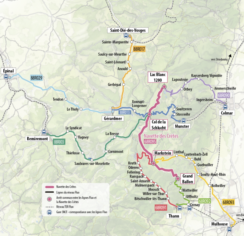Carte Navette des Crètes © Fluo Grand-Est / Capture d&rsquo;écran