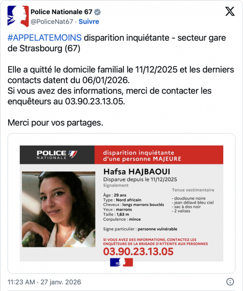 Avis disparition janvier 2026