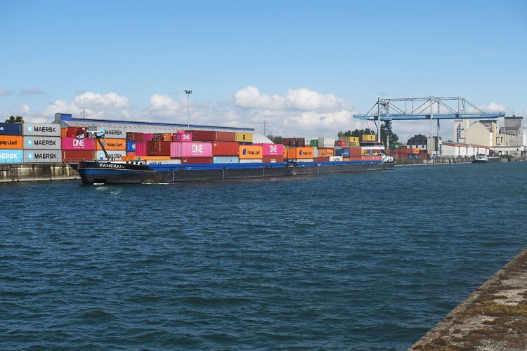 Port du rhin coop (12) containers péniche