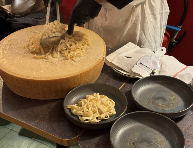 barbuto pate dans la meule parmesan