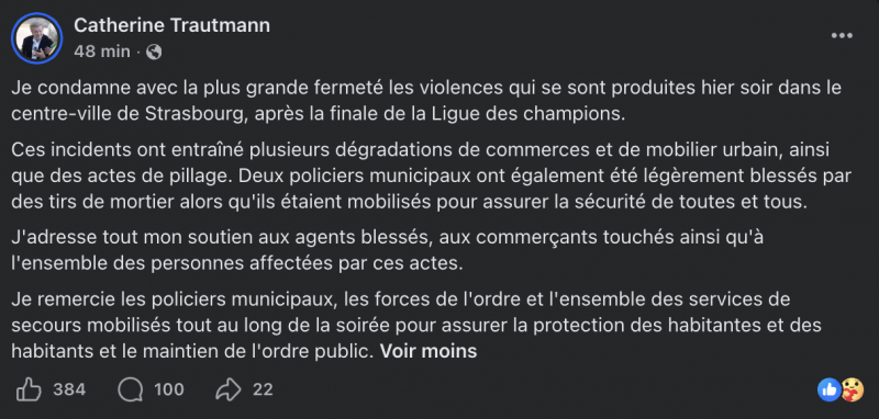 réaction catherine trautmann