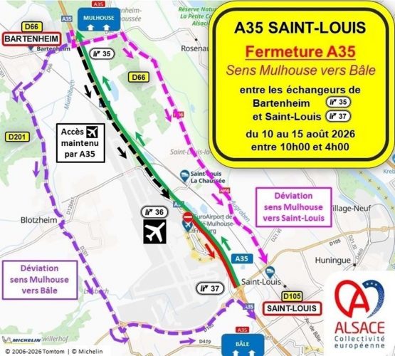 autoroute fermée A35