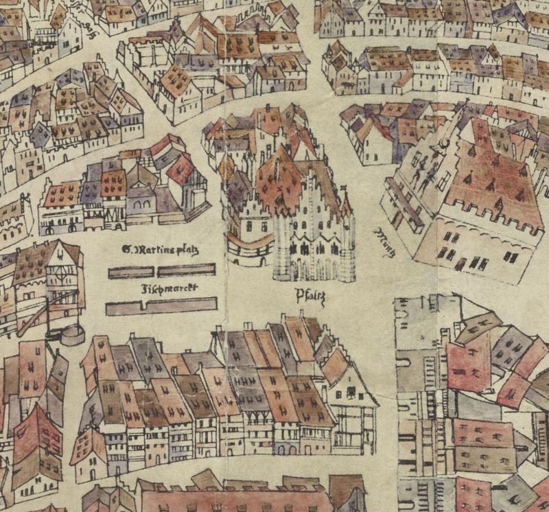 Plan de Conrad Morant, 1548 Place Gutenberg, alors Place Saint Martin