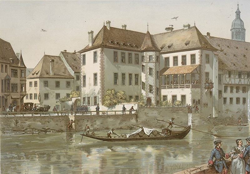 Illustration de l&rsquo;hôtel du Dragon au 18e siècle