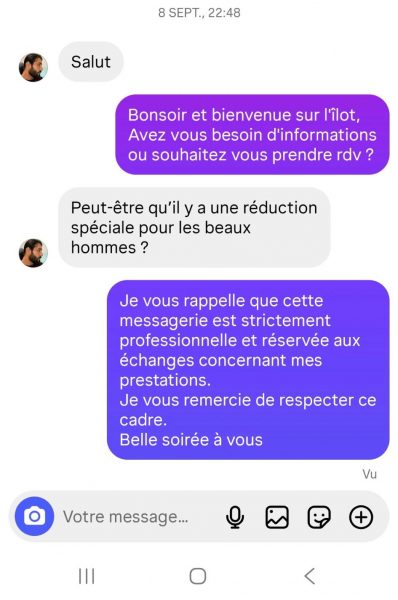 L’Îlot massage harcèlement
