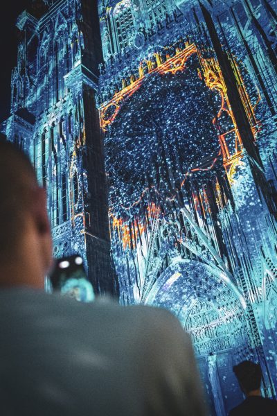 Cathédrale, illuminations, été