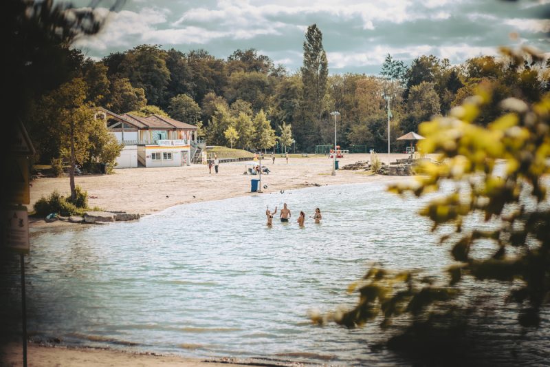 Volley, jeux, plage, Baggersee