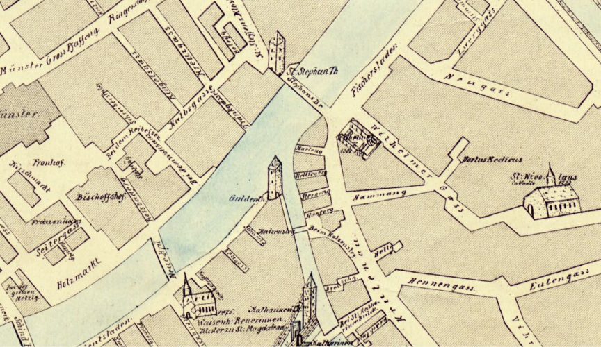 Plan Specklin, 16e siècle, Krutenau, Rheingiessen
