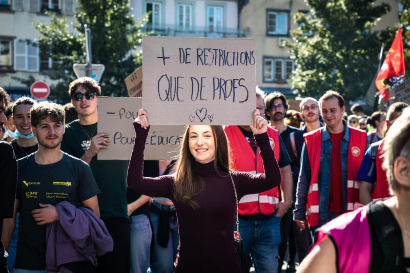 manifestation jeunesse mouvement social lycéen