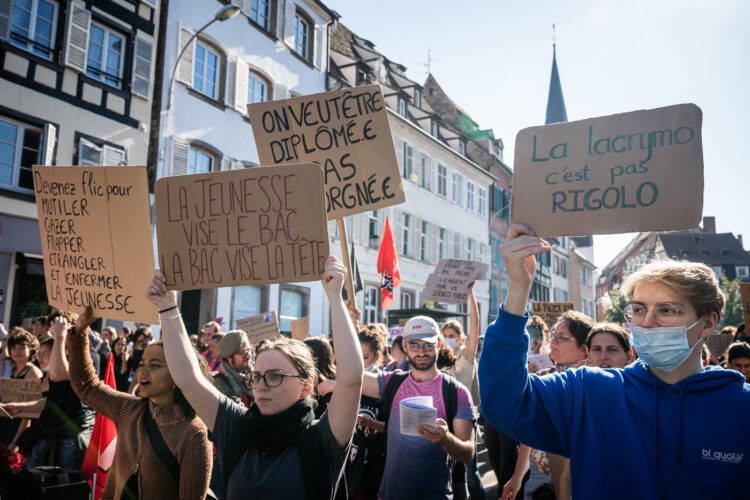manifestation jeunesse mouvement social lycéen
